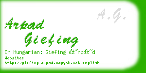 arpad giefing business card